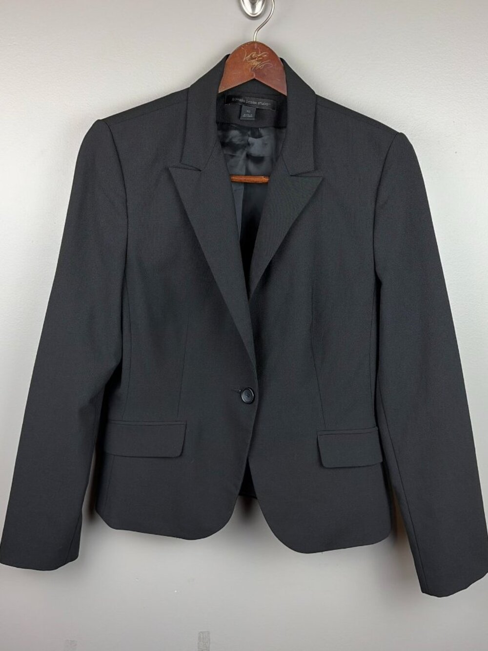 Express Design Studio Classic Black Blazer Size 10 Work Office Business